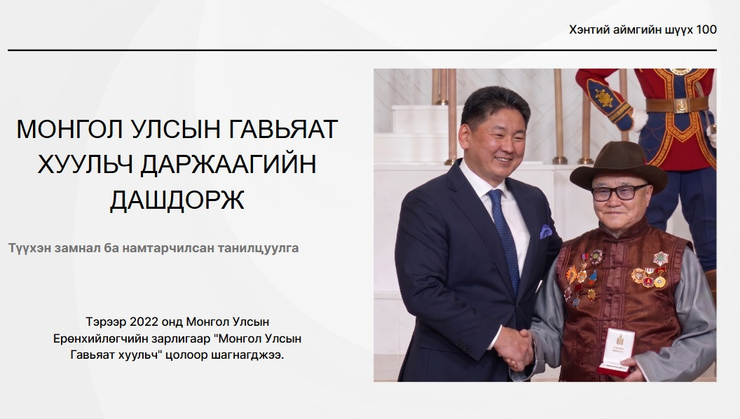 МОНГОЛ УЛСЫН ГАВЬЯАТ ХУУЛЬЧ ДАРЖААГИЙН ДАШДОРЖ